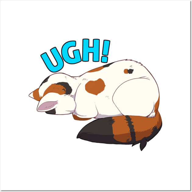 UGH! Calico Cat Facepalm Wall Art by celestinaart